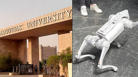 എഐ സമ്മിറ്റിൽ ചൈനീസ് റോബോഡോഗിനെ 'അടിച്ചു മാറ്റി'പ്രദർശിപ്പിച്ച് യുപി സർവകലാശാല; സോഷ്യൽ മീഡിയയിൽ വ്യാപക പ്രതിഷേധം
