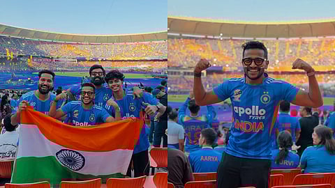 ടി20 ഫൈനൽ കാണാനെത്തിയ ബേസിൽ ജോസഫും സംഘവും