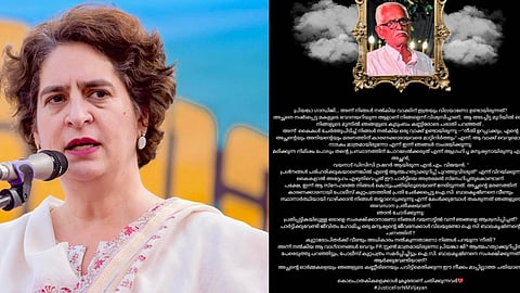 'കൊലപാതകികളെക്കാൾ ക്രൂരരാണ് ചതിക്കുന്നവർ': പ്രിയങ്ക ഗാന്ധിക്കെതിരെ നവമാധ്യമ കുറിപ്പുമായി എൻ.എം.വിജയൻ്റെ കുടുംബം
