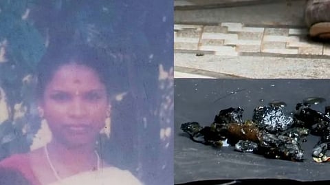 കലയുടെ ചിത്രം, സെപ്റ്റിക് ടാങ്കില് നിന്നും കണ്ടെടുത്ത കലയുടേതെന്ന് കരുതുന്ന ക്ലിപ്പും വസ്ത്രത്തിന്റെ അംശങ്ങളും