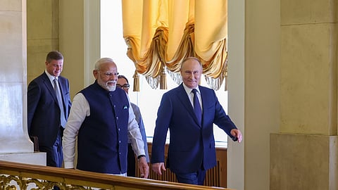 നരേന്ദ്ര മോദിയും റഷ്യന് പ്രസിഡന്റ് വ്ളാഡിമിര് പുടിനും