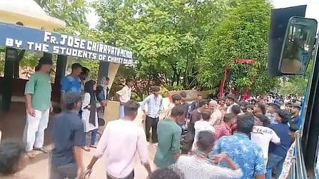 ക്രൈസ്റ്റ് കോളേജ് സംഘർഷത്തിൻ്റെ സിസിടിവി ദൃശത്തിൽ നിന്ന്