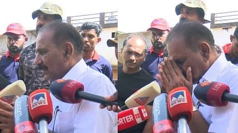 അച്ഛനെ കാണാതെ തെരയുന്ന മകൻ ഇസഹാഖ്; ദുരന്തമേഖലയിൽ പൊട്ടിക്കരഞ്ഞ് മന്ത്രി എ.കെ. ശശീന്ദ്രൻ