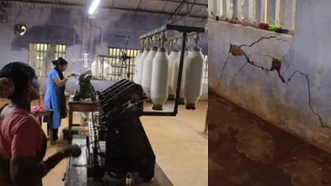 ചുവരിൽ നിന്ന് പോലും ഷോക്കേൽക്കും, ചോർന്നൊലിച്ച കെട്ടിടം;
കരിമ്പുഴ ഖാദി നെയ്ത്ത് കേന്ദ്രത്തിലെ ശോചനീയാവസ്ഥ