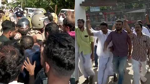 പ്രതിഷേധത്തിൻ്റെ ദൃശ്യങ്ങൾ