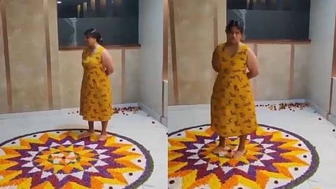 ബെംഗളൂരുവില് ഓണ പൂക്കളം നശിപ്പിച്ച മലയാളി യുവതിക്കെതിരെ കേസ്