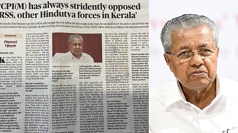 വാക്കുകളെ തെറ്റായി വ്യാഖ്യാനിച്ചു; ഹിന്ദു പത്രത്തിലെ അഭിമുഖത്തിനെതിരെ മുഖ്യമന്ത്രിയുടെ ഓഫീസ്
