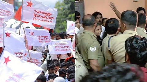 യൂണിയൻ തെരഞ്ഞെടുപ്പിൽ റീ കൗണ്ടിങ്ങ് നടത്തണം; ഒറ്റപ്പാലം എൻഎസ്എസ് കോളേജ് പ്രിൻസിപ്പലിനെ ഉപരോധിച്ച് എസ്എഫ്ഐ