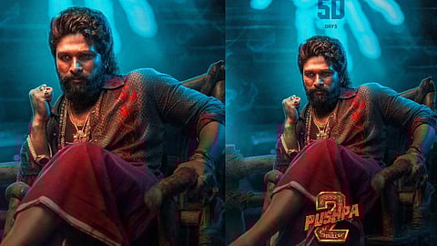 പുഷ്പയുടെ വരവിന് ഇനി 50 നാളുകള്; പുതിയ പോസ്റ്റര് പങ്കുവെച്ച് അല്ലു അര്ജുന്