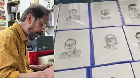 അപരിചിതരുടെ മുഖചിത്രങ്ങള് വരയ്ക്കും, ശേഷം സര്പ്രൈസ് ഗിഫ്റ്റ്; വിജയന് മാഷിന്റെ വിനോദങ്ങള് വെറൈറ്റിയാണ്