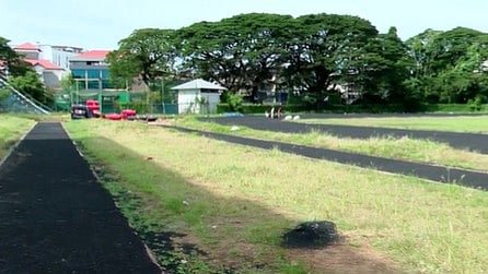 പ്രഥമ സ്കൂൾ ഒളിപിക്സിന് ദിവസങ്ങൾ മാത്രം ബാക്കി; നിർമാണം പൂർത്തിയാവാതെ മഹാരാജാസ് കോളേജ് ഗ്രൗണ്ടിലെ സിന്തറ്റിക് ട്രാക്ക്