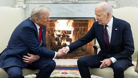 "അഭിനന്ദനങ്ങൾ, സുഗമമായ പരിവർത്തനത്തിന് കാത്തിരിക്കുന്നു,"; വൈറ്റ് ഹൗസിൽ കൂടിക്കാഴ്ച നടത്തി ട്രംപും ബൈഡനും