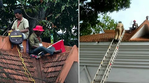 പെട്രോളും കൊടികളുമായെത്തി, ജീവനൊടുക്കുമെന്ന് ഭീഷണി; തിരുവനന്തപുരം നഗരസഭയിൽ പ്രതിഷേധവുമായി ശുചീകരണ തൊഴിലാളികൾ