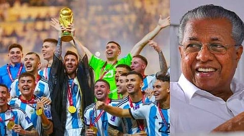 ഫുട്ബോളിനോട് അതിർവരമ്പുകൾ ഭേദിച്ച് പടരുന്ന സ്നേഹം; മെസ്സിയെയും അർജൻ്റീന ടീമിനെയും സ്വാഗതം ചെയ്ത് മുഖ്യമന്ത്രി