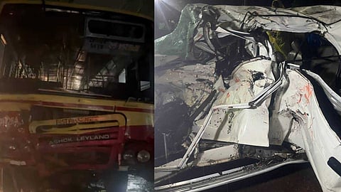 ആലപ്പുഴ അപകടം: കാറിലുണ്ടായിരുന്നത് 11 പേർ; കനത്ത മഴയിൽ ഡ്രൈവറുടെ കാഴ്ച മങ്ങിയതാകാം അപകട കാരണമെന്ന് എംവിഡി