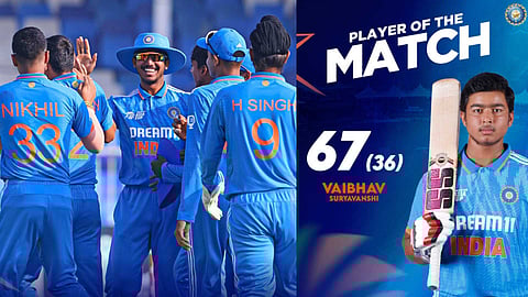 സഞ്ജുവിൻ്റെ സെലക്ഷൻ മോശമായില്ല; വീണ്ടും 'വൈഭവം' പുറത്തെടുത്ത് സൂര്യവംശി, ഇന്ത്യ ഫൈനലിൽ