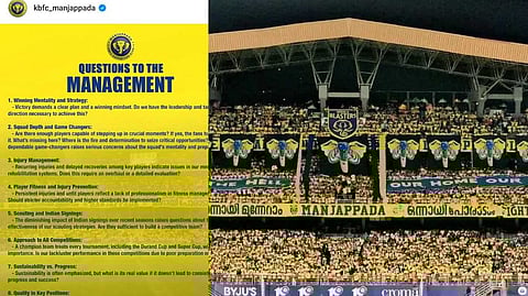 ബ്ലാസ്റ്റേഴ്സിന്റെ മോശം പ്രകടനം; മാനേജ്മെന്റിനോട് ചോദ്യങ്ങളുമായി മഞ്ഞപ്പട