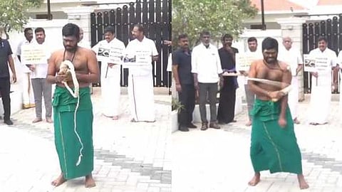 അണ്ണാ യൂണിവേഴ്സിറ്റിയിലെ ലൈംഗികാതിക്രമക്കേസ്: സ്വയം ചാട്ടവാറടിച്ച് പ്രതിഷേധിച്ച് അണ്ണാമലൈ