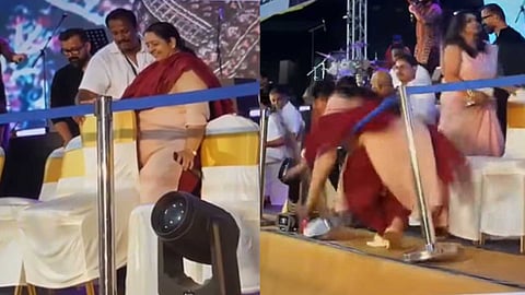 ഉമ തോമസ് എംഎൽഎ താഴെ വീഴുന്ന അപകട ദൃശ്യം പുറത്ത് | VIDEO