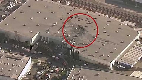 കാലിഫോർണിയയിൽ ഫാക്ടറി കെട്ടിടത്തിലേക്ക് വിമാനം ഇടിച്ചുകയറി; രണ്ട് മരണം, 18 പേർക്ക് പരുക്ക്