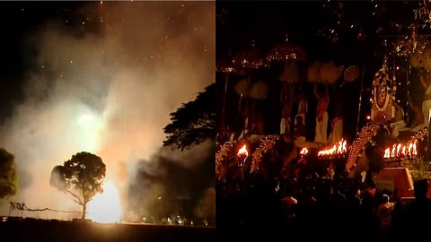 തൃശൂരിലെ പൂര പ്രേമികൾക്ക് ആവേശമായി പാറമേക്കാവ് വേല വെടിക്കെട്ട്