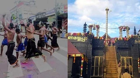 ചായംപൂശി പച്ചിലത്തൂപ്പുകളുമായി ഭക്തർ; എരുമേലി പേട്ട തുള്ളൽ ഇന്ന്