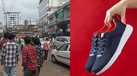 "ഒരു രൂപയ്ക്ക് ഷൂ" ഓഫർ പ്രഖ്യാപിച്ച് കടയുടമ; കണ്ണൂരിൽ ജനത്തിരക്ക് നിയന്ത്രിക്കാനാകാതെ ലാത്തിയെടുത്ത് പൊലീസ്