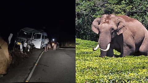 ഇടുക്കിയില് വീണ്ടും പടയപ്പയുടെ ആക്രമണം; സിനിമാ ചിത്രീകരണത്തിനെത്തിയ ടെമ്പോ ട്രാവലര് തകര്ത്ത് ഒറ്റക്കൊമ്പന്