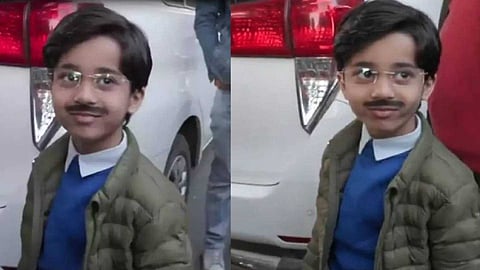 കണ്ണടയും കട്ടി മീശയും; വോട്ടെണ്ണൽ ദിനത്തിൽ ശ്രദ്ധ നേടി 'കുട്ടി കെജ്രിവാൾ'