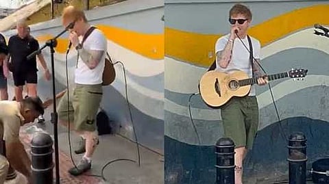 എഡ് ഷീരൻ്റെ 'സർപ്രൈസ്' തകർത്ത് പൊലീസ്; ആരാധകർക്കായി ബെംഗളൂരു തെരുവിൽ പാടാനെത്തിയ ഗായകൻ്റെ മൈക്ക് പ്ലഗ് ഊരിമാറ്റി