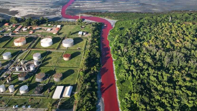 ചുവന്നുകലങ്ങിയൊഴുകുന്ന സരണ്ടി നദി; ചർച്ചയായി അർജൻ്റീനയിൽ നിന്നും വരുന്ന ചിത്രങ്ങൾ, ആശങ്കയോടെ ജനങ്ങൾ