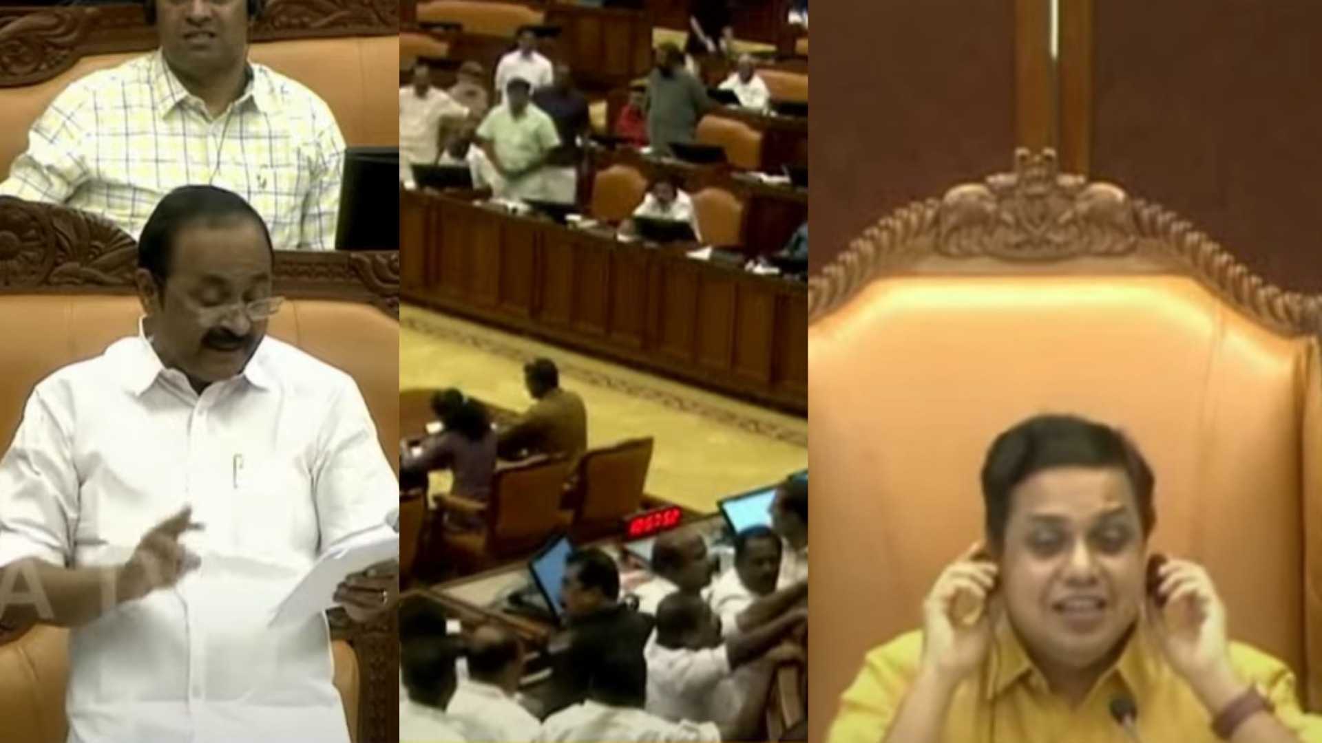 നിയമസഭയിൽ സ്പീക്കർ-പ്രതിപക്ഷ നേതാവ് വാക്കുതർക്കം; ഒടുവിൽ നടുത്തളത്തിലിറങ്ങി പ്രതിപക്ഷം, സഭ പിരിഞ്ഞു