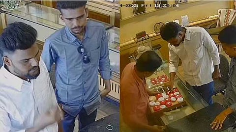 നഷ്ടമായത് 17 സ്വർണ്ണ മോതിരങ്ങൾ; ആമ്പല്ലൂരിലെ ജ്വല്ലറിയിൽ മോഷണം നടന്നതായി പരാതി, സിസിടിവി ദൃശ്യങ്ങൾ പുറത്ത്