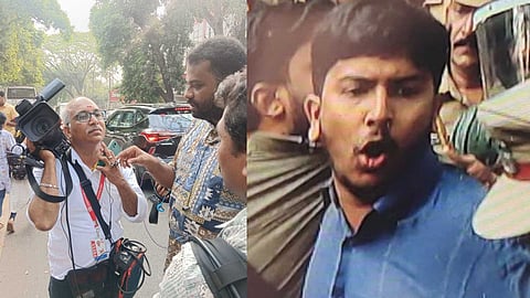 പ്രതിഷേധ ദൃശ്യങ്ങൾ ചിത്രീകരിക്കുന്നതിനിടെ മാധ്യമ പ്രവർത്തകന് മർദ്ദനം