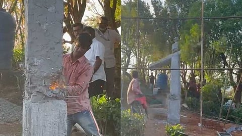 പരുന്തുംപാറയില് റവന്യൂ ഭൂമി കയ്യേറി സ്ഥാപിച്ച കുരിശ് പൊളിച്ചു നീക്കി