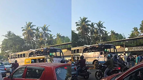 അപകടം പറ്റിയ കെഎസ്ആർടിസി ബസ്