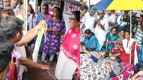 ആശമാരുടെ സമരപ്പന്തൽ സന്ദർശിച്ചു; INTUC നേതാക്കളെ തള്ളി സംസ്ഥാന നേതൃത്വം