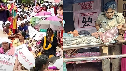 ആശാ വർക്കർമാരുടെ രാപ്പകൽ സമരം 50-ാം ദിനത്തില്; ഇന്ന് മുടിമുറിച്ച് പ്രതിഷേധിക്കും