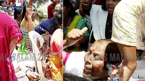 മുടി മുറിച്ചും തലമുണ്ഡനം ചെയ്തും പ്രതിഷേധം; സർക്കാർ ഇത് കണ്ടില്ലെങ്കിൽ ചങ്ക് മുറിക്കുമെന്ന് ആശമാർ