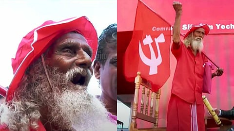 പ്രായം തളർത്താത്ത ആവേശം; സമ്മേളനം രാജ്യത്ത് എവിടെയായാലും ചെങ്കൊടി പിടിച്ച് സുകുമാരേട്ടൻ ഉണ്ടാകും