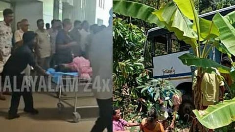 നേര്യമംഗലത്ത് കെഎസ്ആർടിസി ബസ് താഴ്ചയിലേക്ക് മറിഞ്ഞ് ഒരു മരണം; 20 പേർക്ക് പരിക്ക്