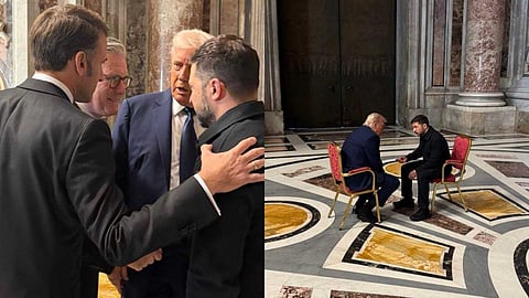 "ചരിത്രമായി മാറാൻ സാധ്യതയുള്ള കൂടിക്കാഴ്ച"; പോപ്പിന്റെ സംസ്കാര ചടങ്ങിനിടയില് ട്രംപ്-സെലന്സ്കി ചർച്ച