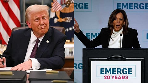 "യുഎസിന്റെ ആദർശങ്ങള് ഉപേക്ഷിക്കുന്നു, മാന്ദ്യം ക്ഷണിച്ച് വരുത്തുന്നു"; ട്രംപിനെ വിമർശിച്ച് കമലാ ഹാരിസ്