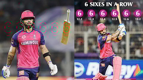 6, 6, 6, 6, 6, 6; കൊൽക്കത്തയെ തച്ചുടച്ച് ഐപിഎൽ റെക്കോർഡിട്ട് റിയാൻ പരാഗ്!