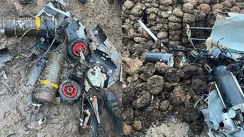 സൈന്യം നശിപ്പിച്ച കാമിക്കാസേ ഡ്രോണുകളുടെ അവശിഷ്ടം