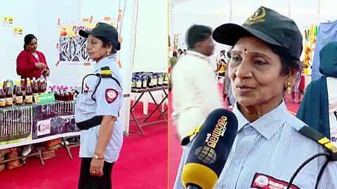 എൻ്റെ കേരളം-കുടുംബശ്രീ ദേശീയ സരസ് മേള: പതിനെട്ടിൻ്റെ ചുറുചുറുക്കോടെ സുരക്ഷാ ജീവനക്കാരിയുടെ റോളിൽ ലതിക ചേച്ചി