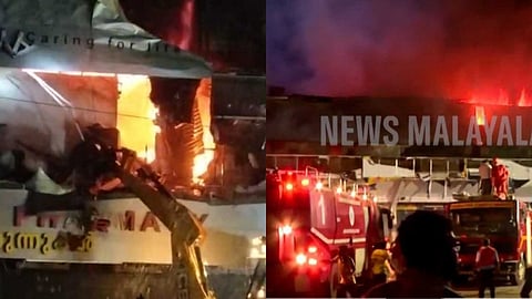 മുകൾ നില പൂർണമായും കത്തി നശിച്ചു; പുതിയ സ്റ്റാൻഡിൽ വൻ തീപിടിത്തം; കോഴിക്കോട് നഗരത്തിൽ ഗതാഗത, വൈദ്യുതി നിയന്ത്രണം