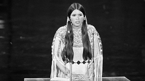 Sacheen Littlefeather on the Academy Stage