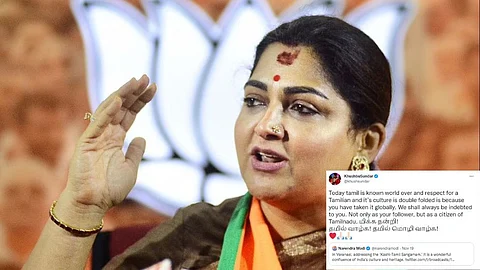 தமிழை எழுத்து பிழையுடன் ட்வீட் செய்த குஷ்பூ