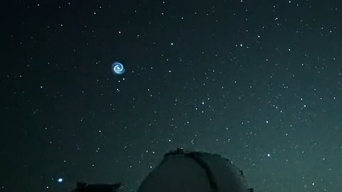 Japanese telescope captures mysterious blue spiral in Hawaii